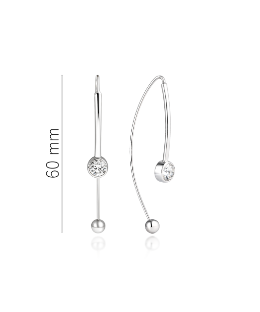 Sterling silver earrings with zircons