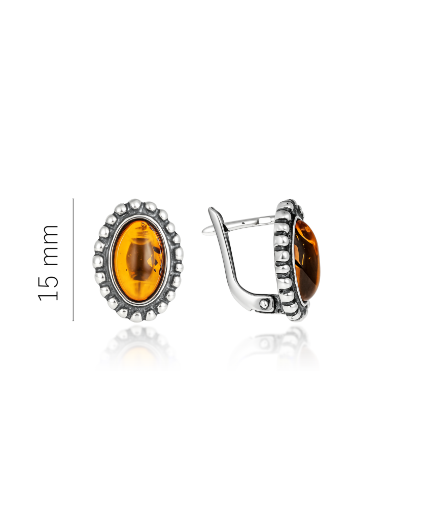 Sterling silver earrings with amber