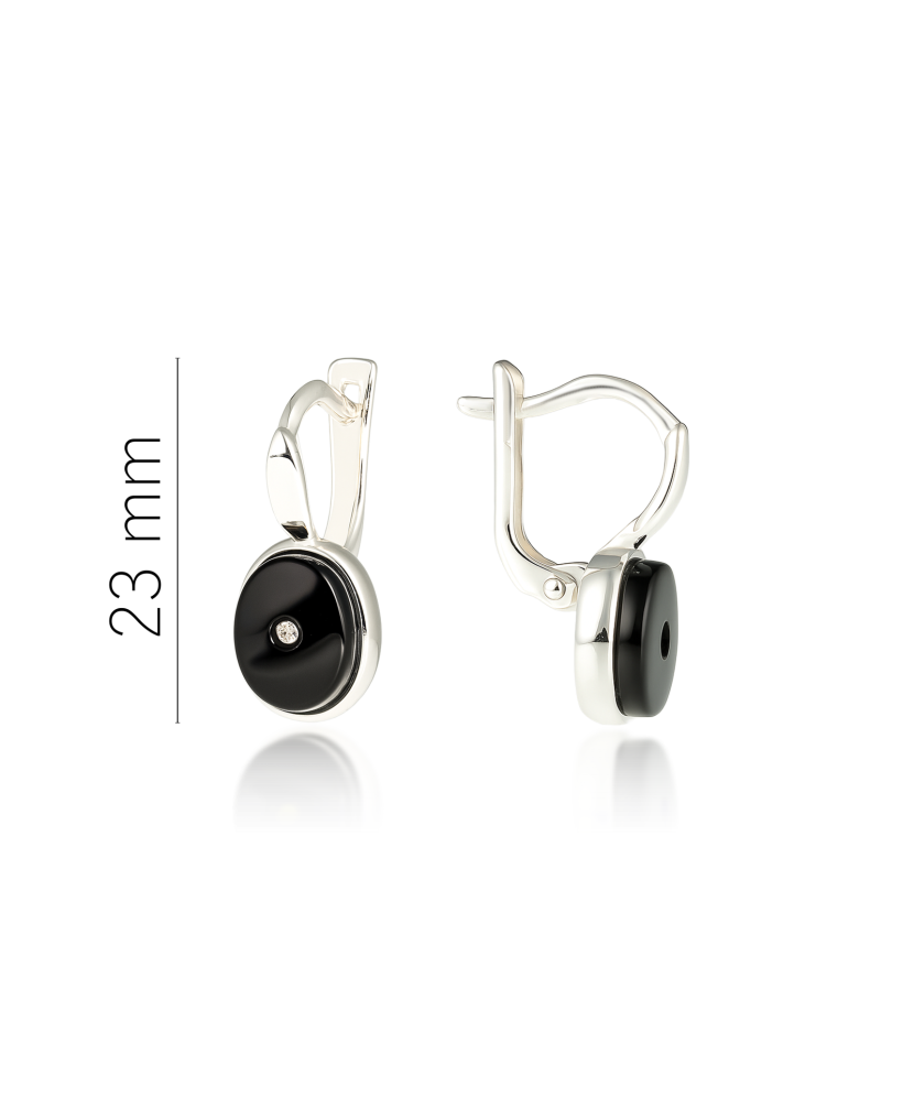 Sterling silver earrings with onyx