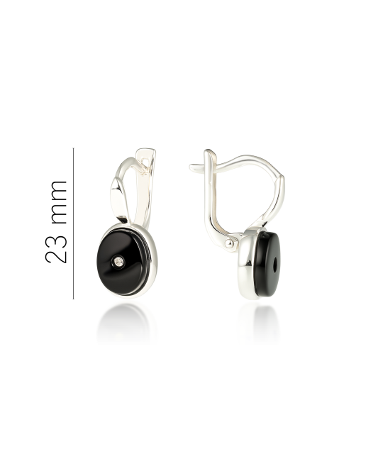 Серьги из серебра с ониксом