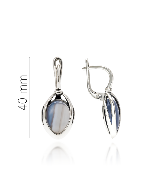 Серьги из серебра с агатами