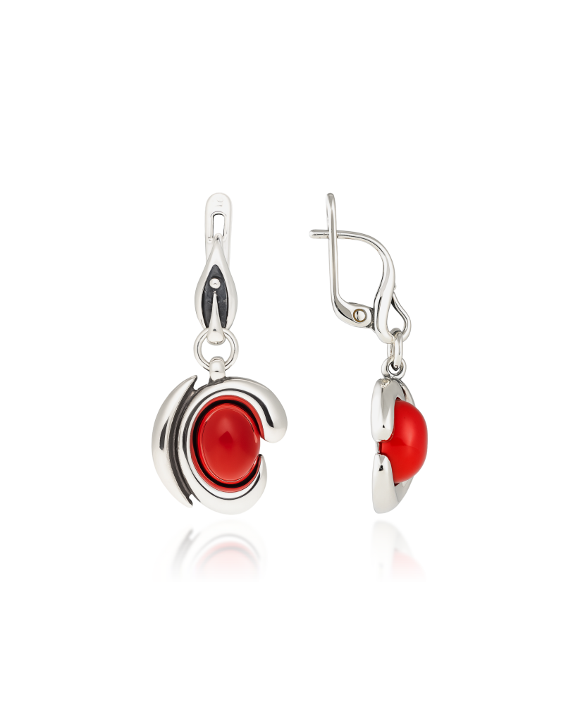 Sterling silver earrings with corals