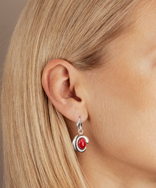 Серьги из серебра с кораллами