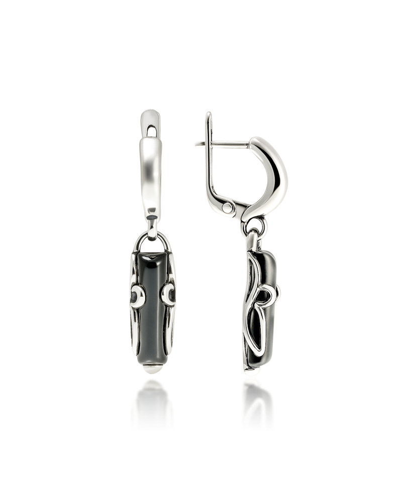 Sterling silver earrings with onyx