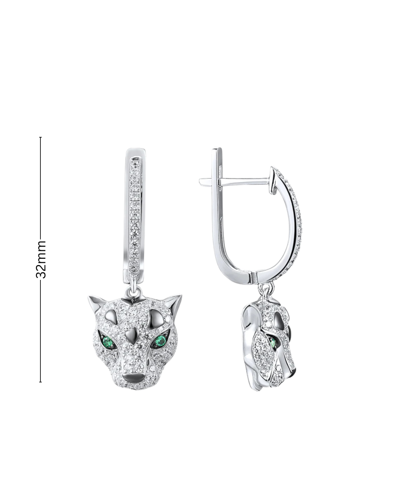 Серебряные серьги со шпинелями и цирконами