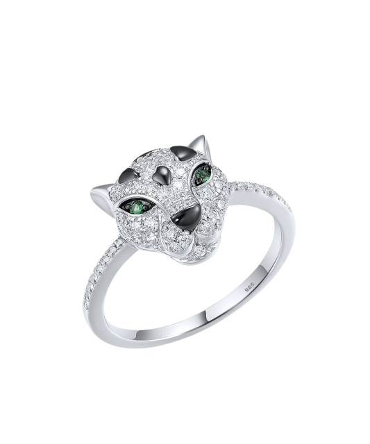 Sterling silver ring with zircons and spinels