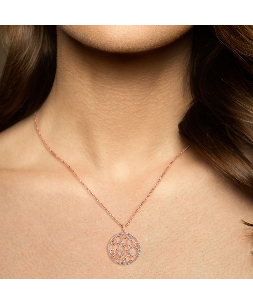 Gilded sterling silver pendant with zircons