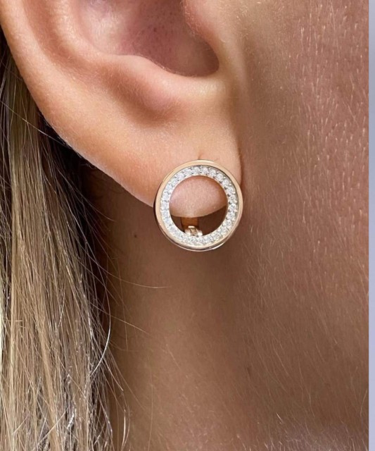 Серьги из позолоченного серебра с цирконами