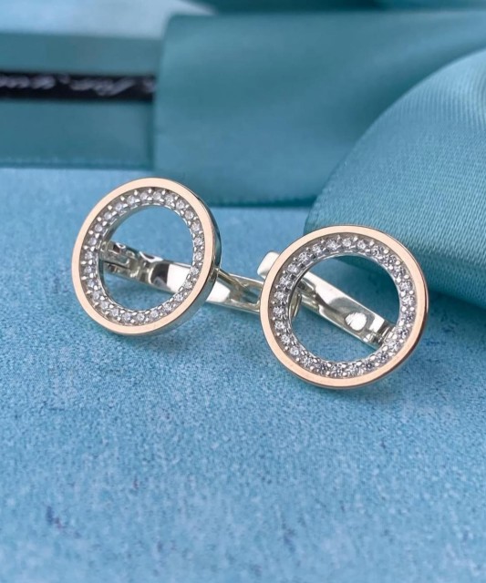 Sterling silver earrings gold plated with zircons