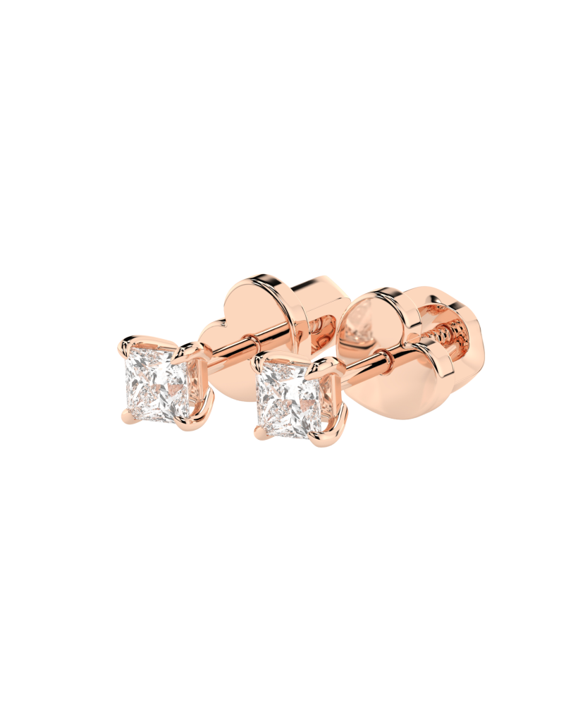 Gold earrings with diamonds