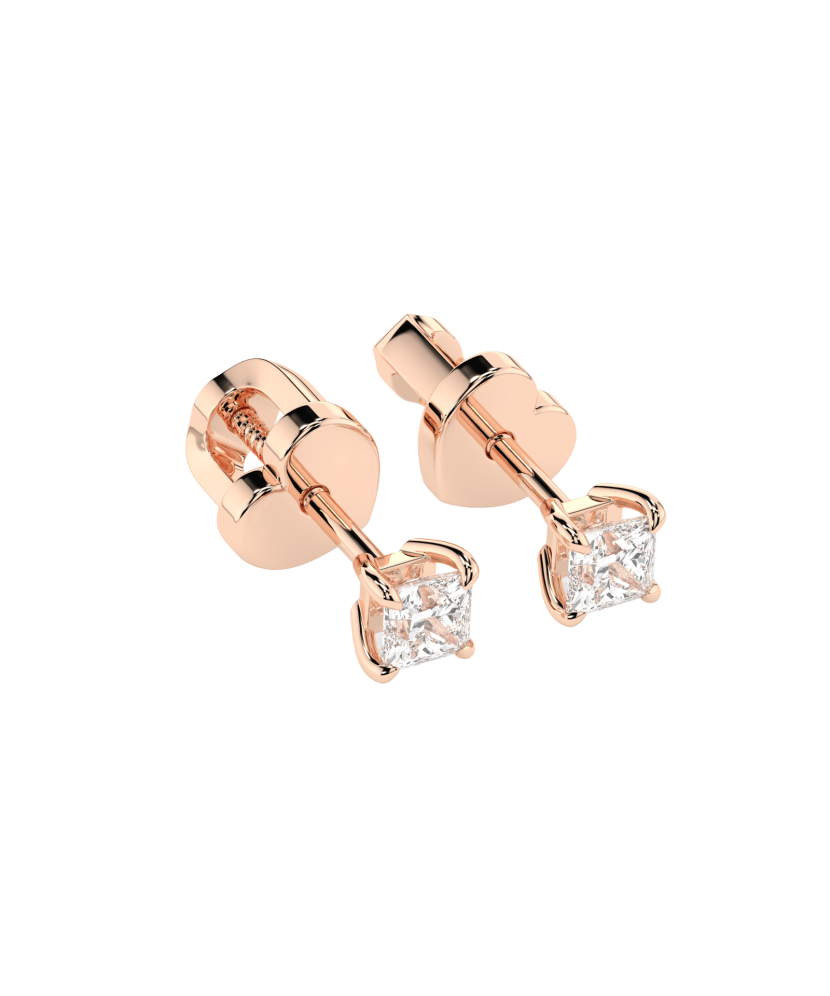 Gold earrings with diamonds