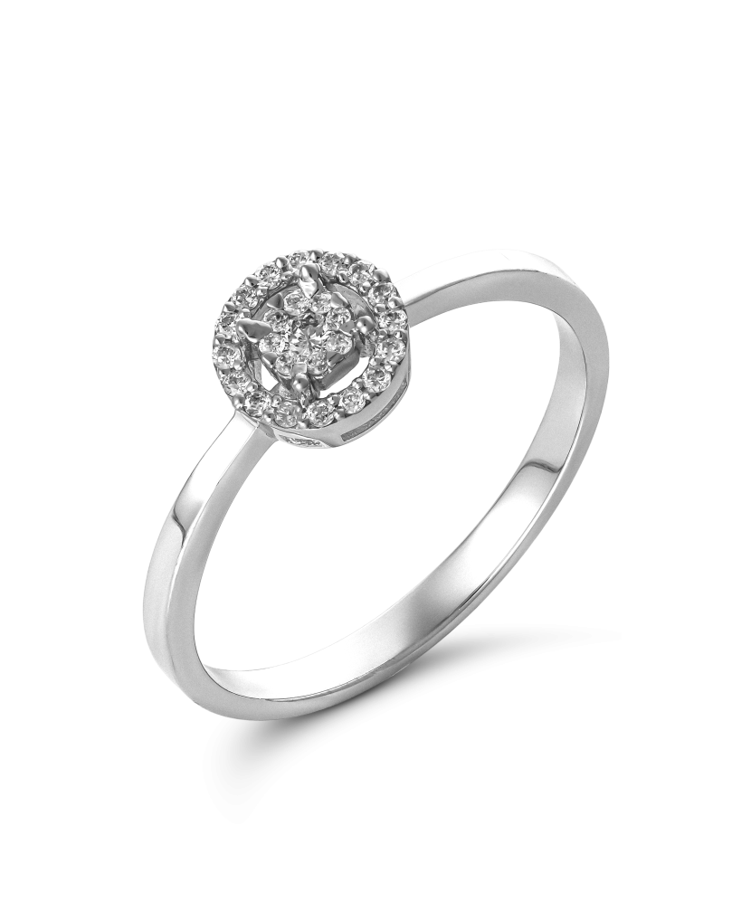White gold ring with diamonds