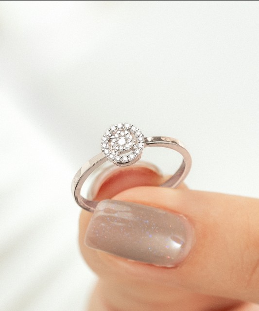 White gold ring with diamonds