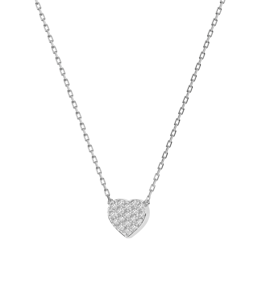 White gold chain with diamond pendant "heart"