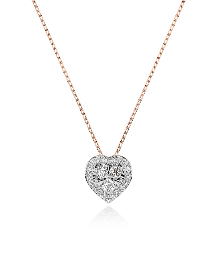 Gold chain with diamond pendant "Heart"