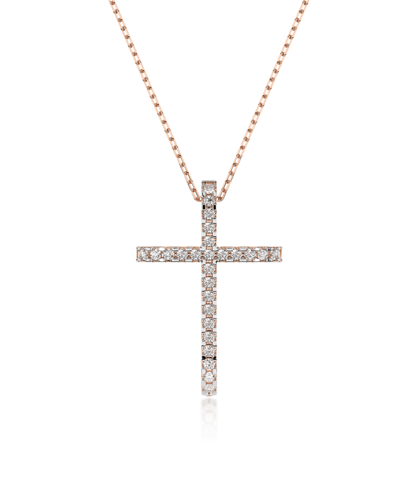 Gold chain with diamond pendant