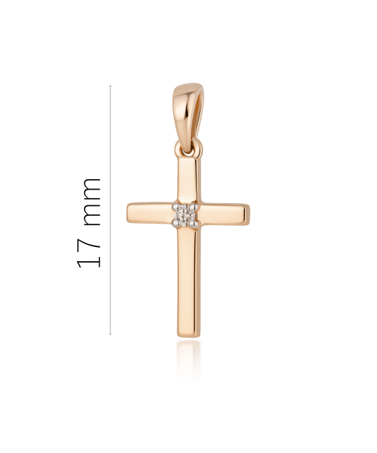 Gold pendant with diamonds "Cross"