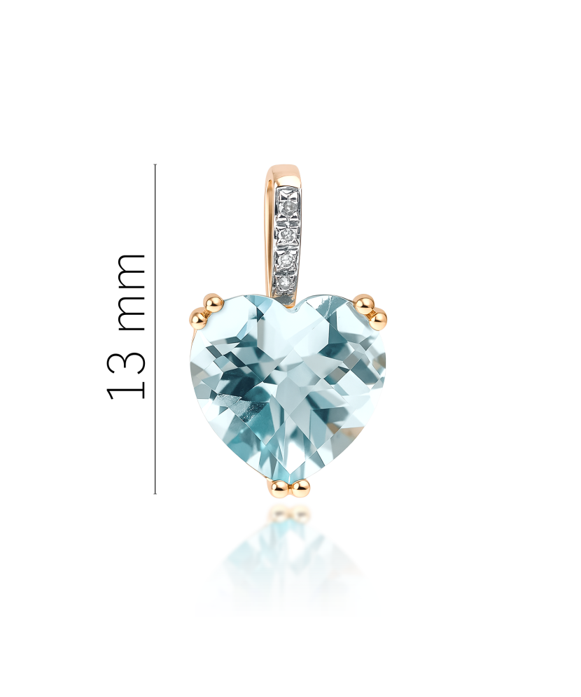 Gold pendant with topaz and zircons