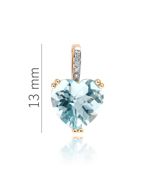 Золотой подвеска с топазом и цирконами