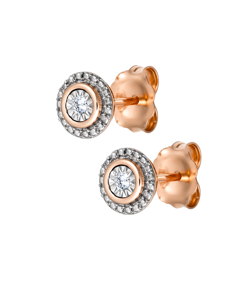 Gold earrings with diamonds