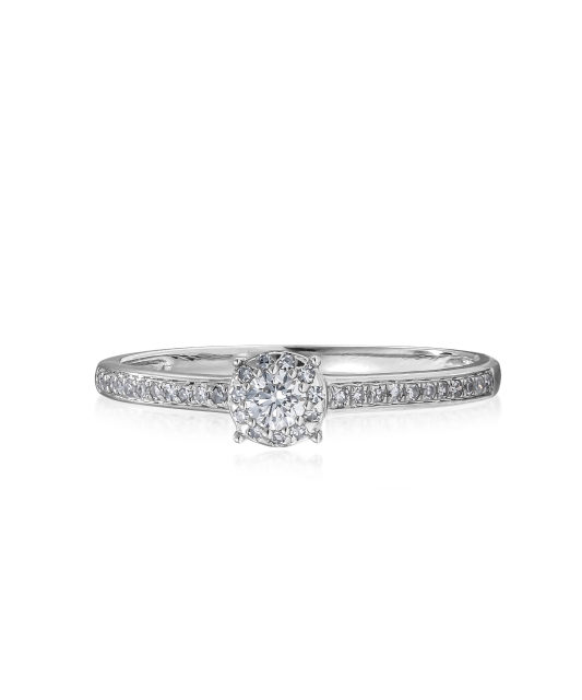 White gold ring with diamonds