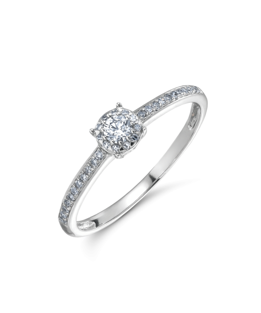 Кольцо из белого золота с бриллиантами