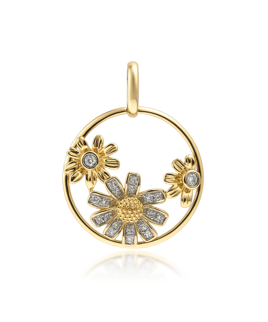 Yellow Gold pendant with diamonds