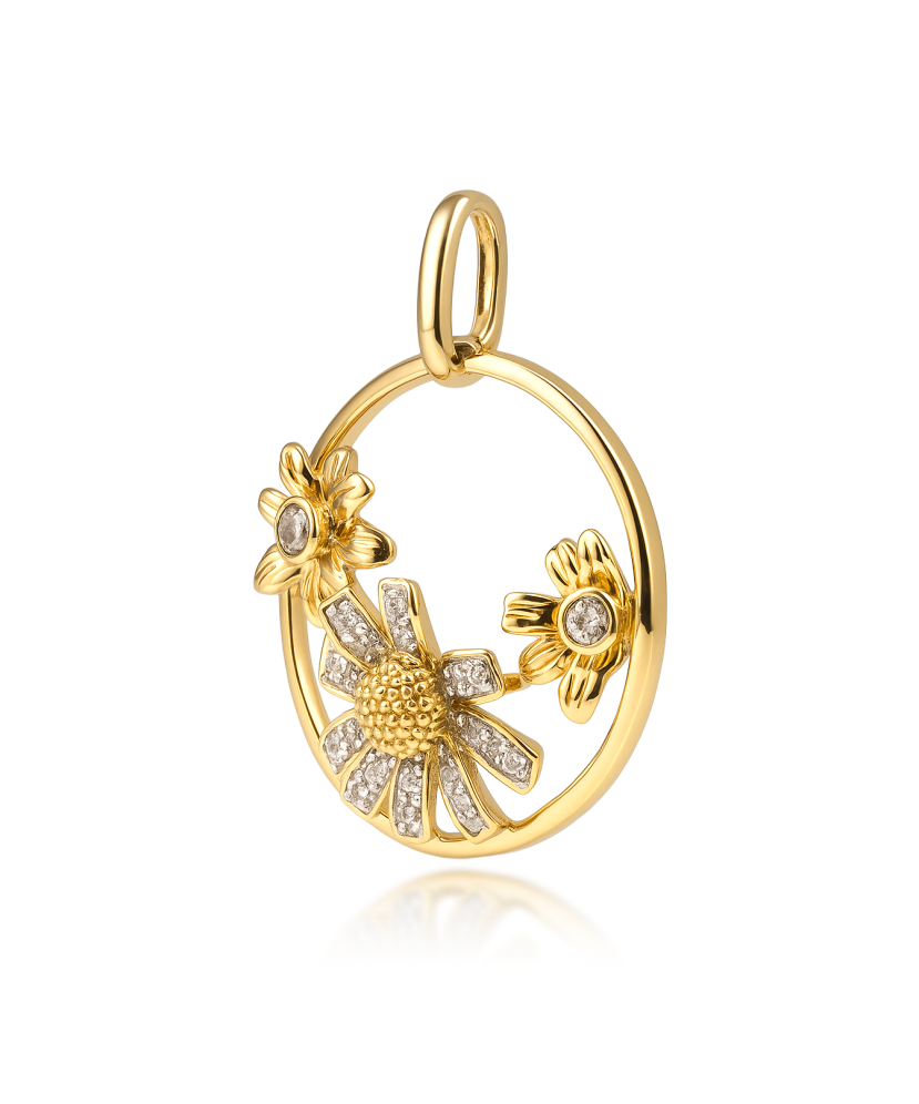 Yellow Gold pendant with diamonds