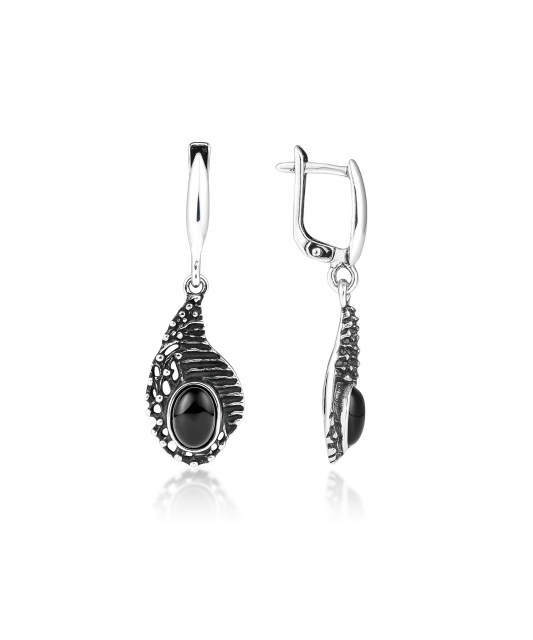 Sterling silver earrings with onyx