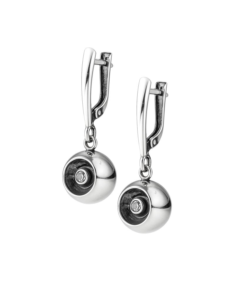 Sterling silver earrings with zircons