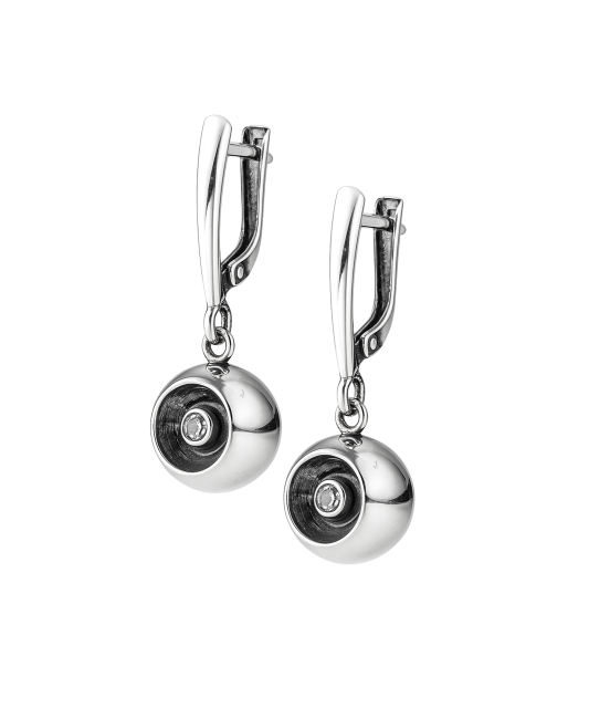 Sterling silver earrings with zircons