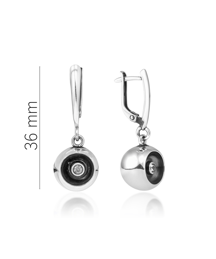 Sterling silver earrings with zircons