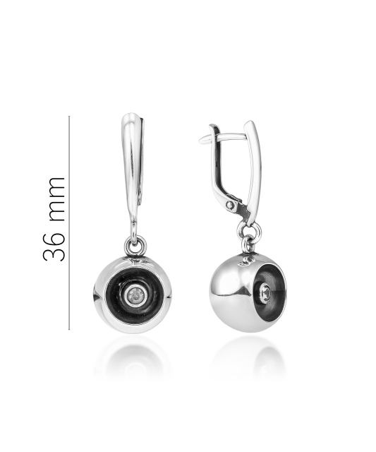 Sterling silver earrings with zircons