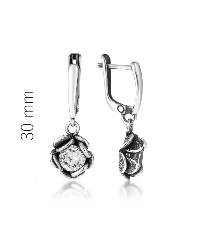 Sterling silver earrings with zircons