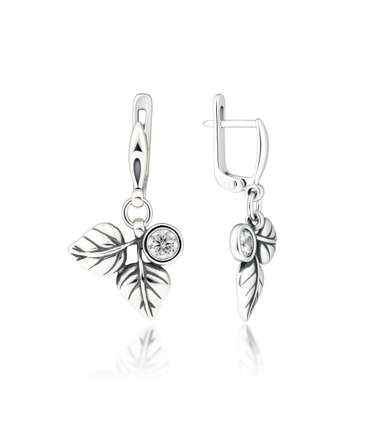 Sterling silver earrings with zircons