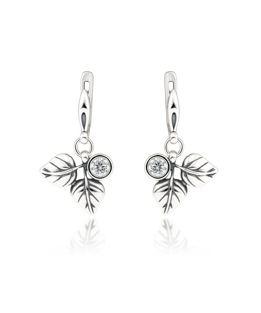 Sterling silver earrings with zircons