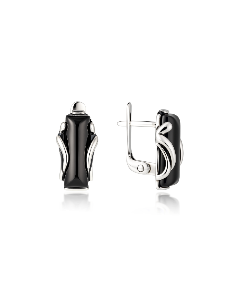 Sterling silver earrings with onyx