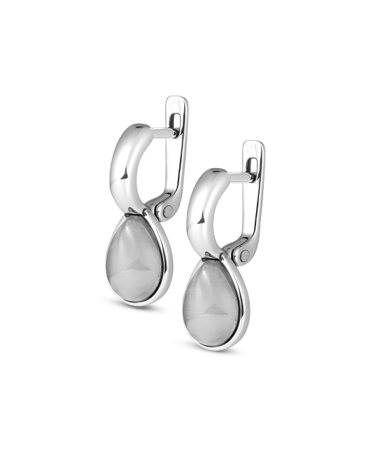 Sterling silver earrings with cats eye stone