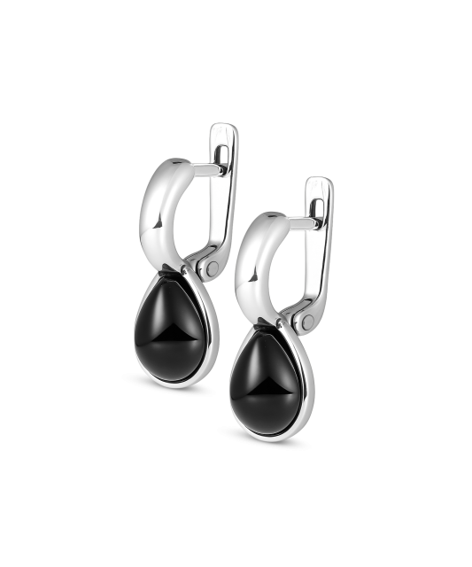 Sterling silver earrings with onyx
