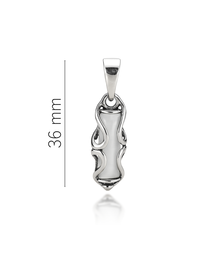 Sterling silver pendant with cats eye stone