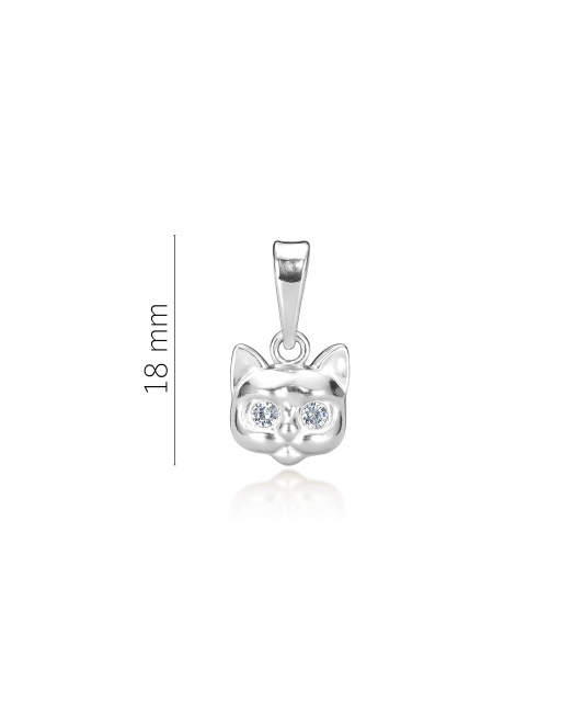 Sterling silver pendant with zircons "cat"
