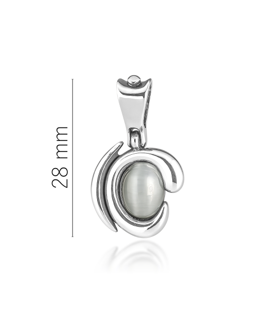 Sterling silver pendant with cats eye stone