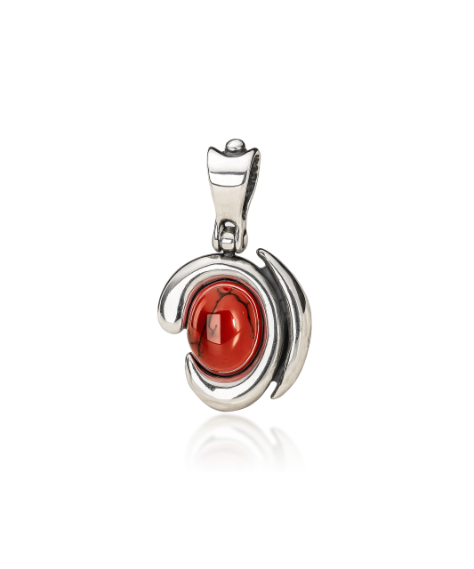 Sterling silver pendant with coral