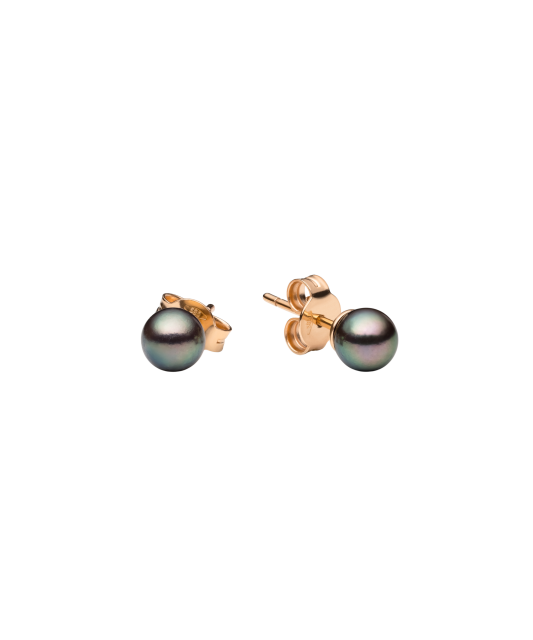 Gold earrings with Tahitian pearls
