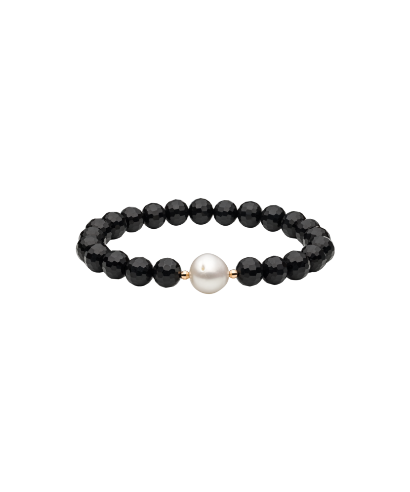 Bracelet with onyx and gold