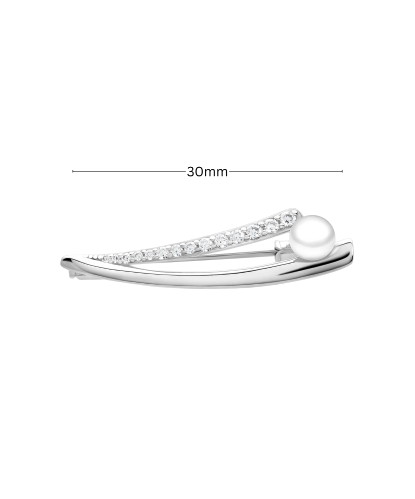 Sterling silver  brooch with pearls and zircons