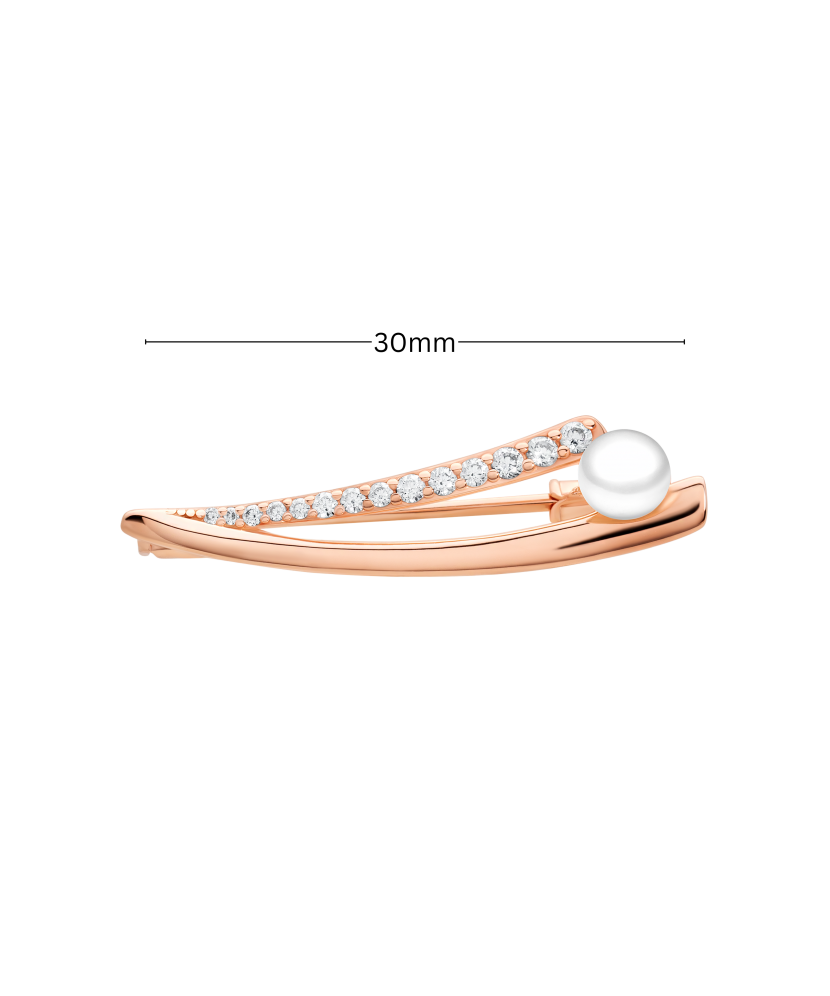 Брошь из позолоченного серебра с жемчугом