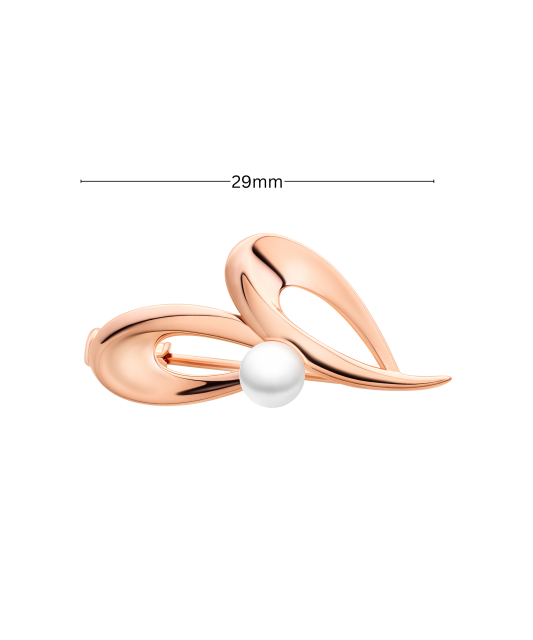 Gilded sterling silver brooch with pearl