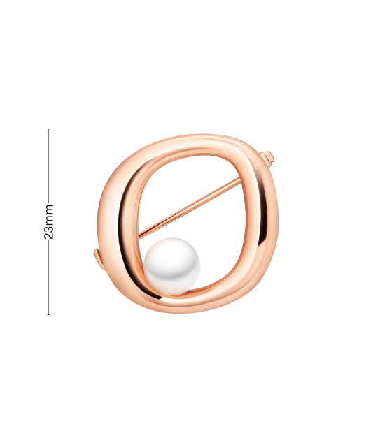 Позолоченная серебряная брошь с жемчугом