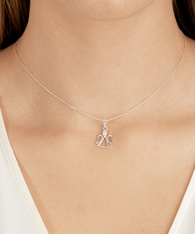 Sterling silver pendant with zirconium "angel"